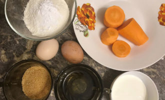 Ингредиенты для морковных капкейков