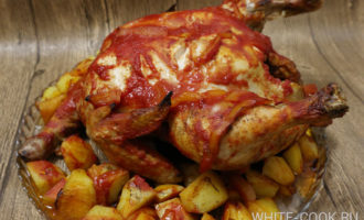 Запечённая курица с лечо и картофелем